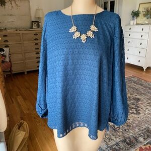 LOFT Teal Blouse - Size Large